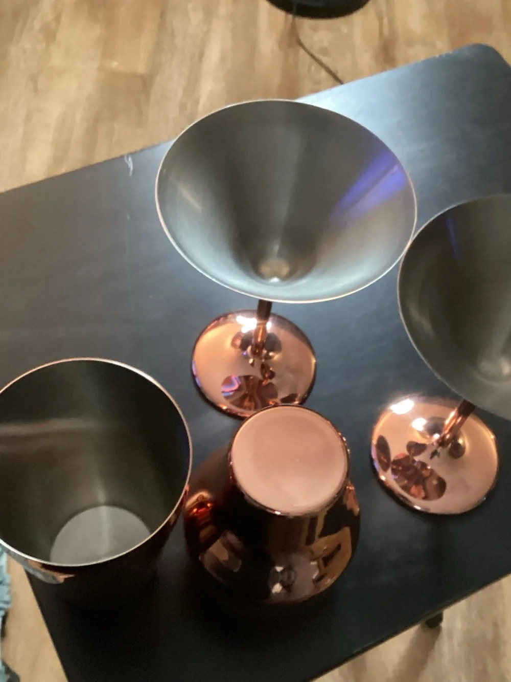Copper Martini Glasses & Cocktail Shaker Set - Metallic Copper